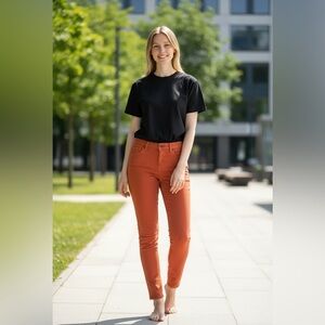 Vince Jeans Womens SZ 27 Coral Crop Skinny Ankle Stretch Coastal Cowgirl Pants